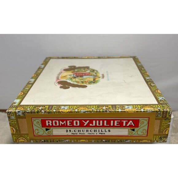 Romeo Y Julieta Wooden Cigar Box 25 Churchill Handmade Habanos Collectible - Picture 7 of 8